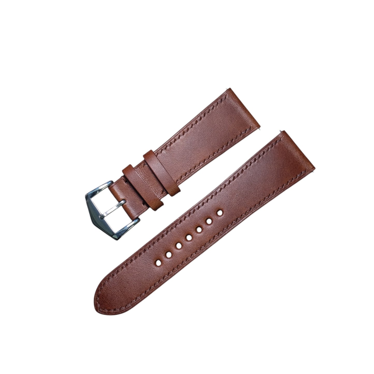 DT - Brown Full Stitching Watch Strap