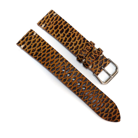 Beaver Vintage Stitch Watch Strap #01 2 Tone Brown